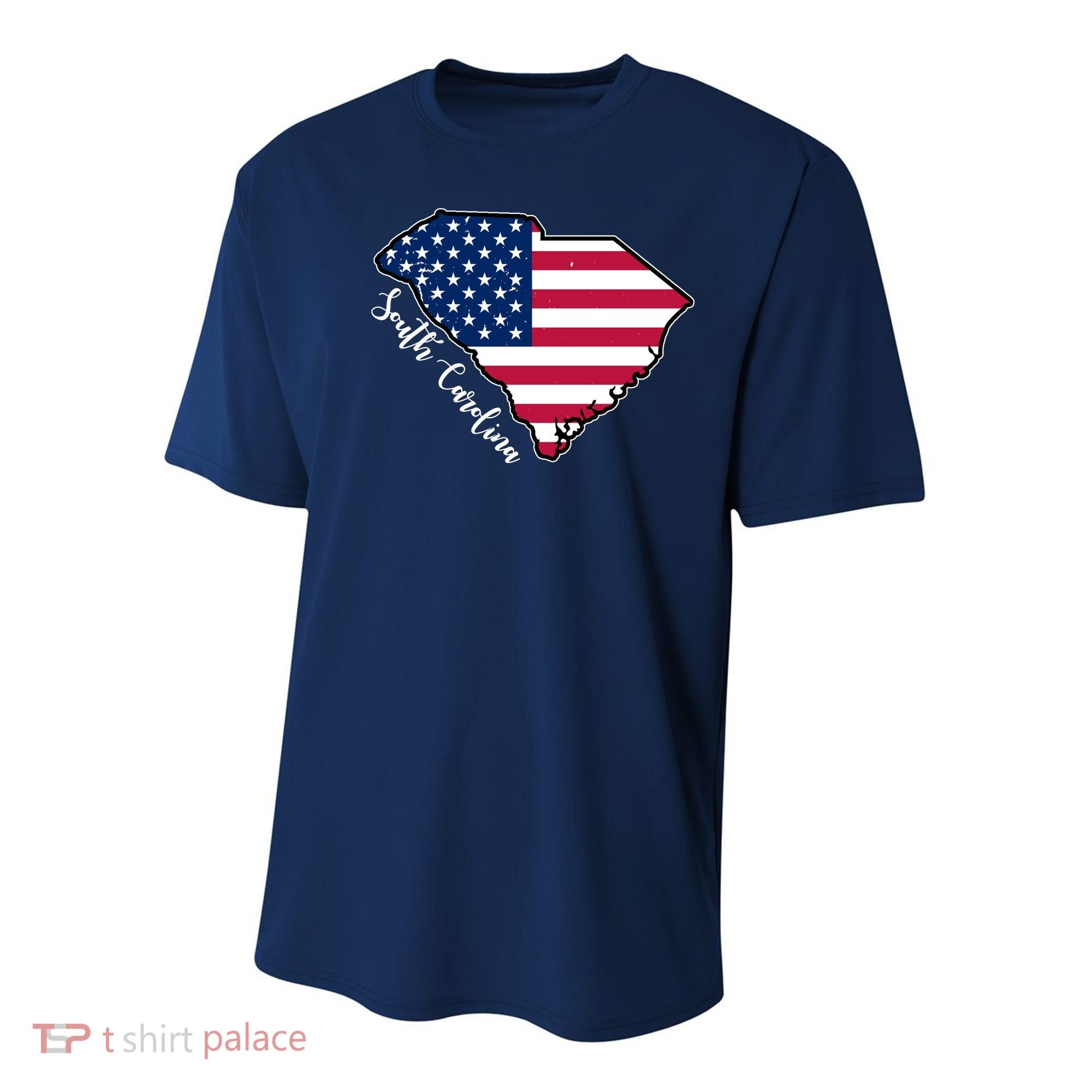 South Carolina United States Map T Shirt Youth Performance Sprint T-Shirt