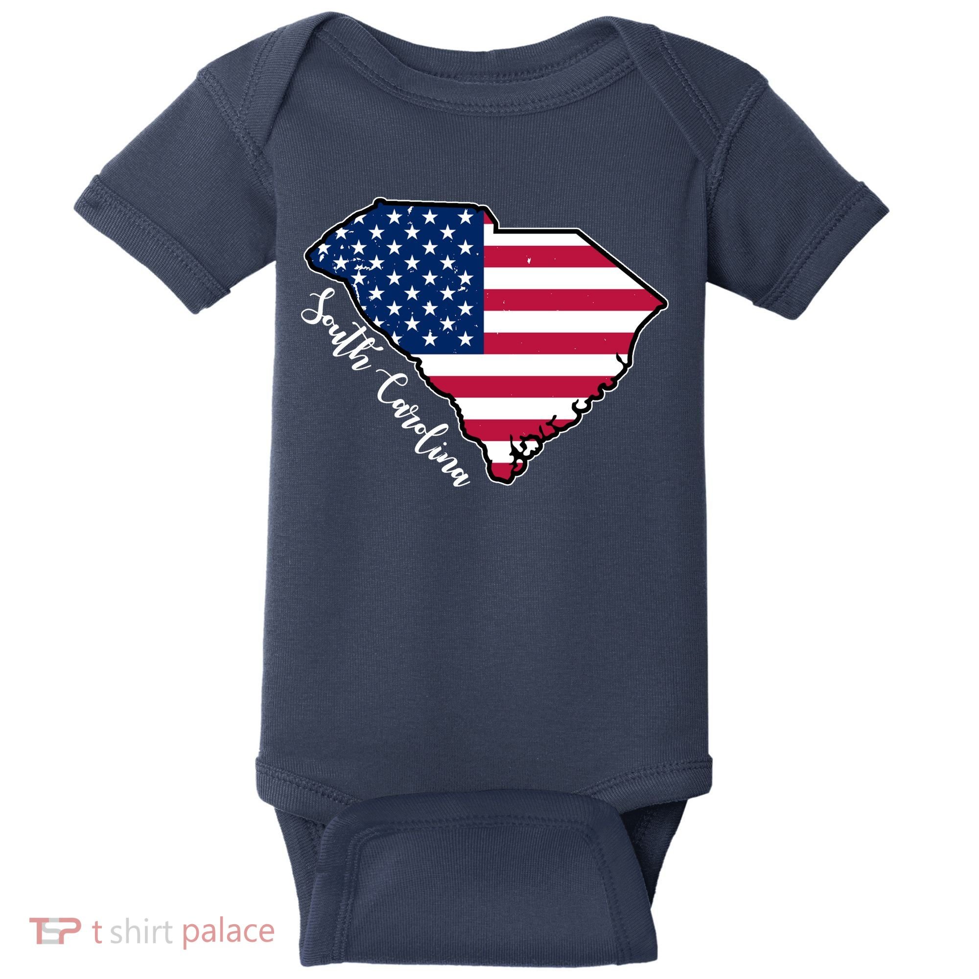 South Carolina United States Map T Shirt Baby Bodysuit