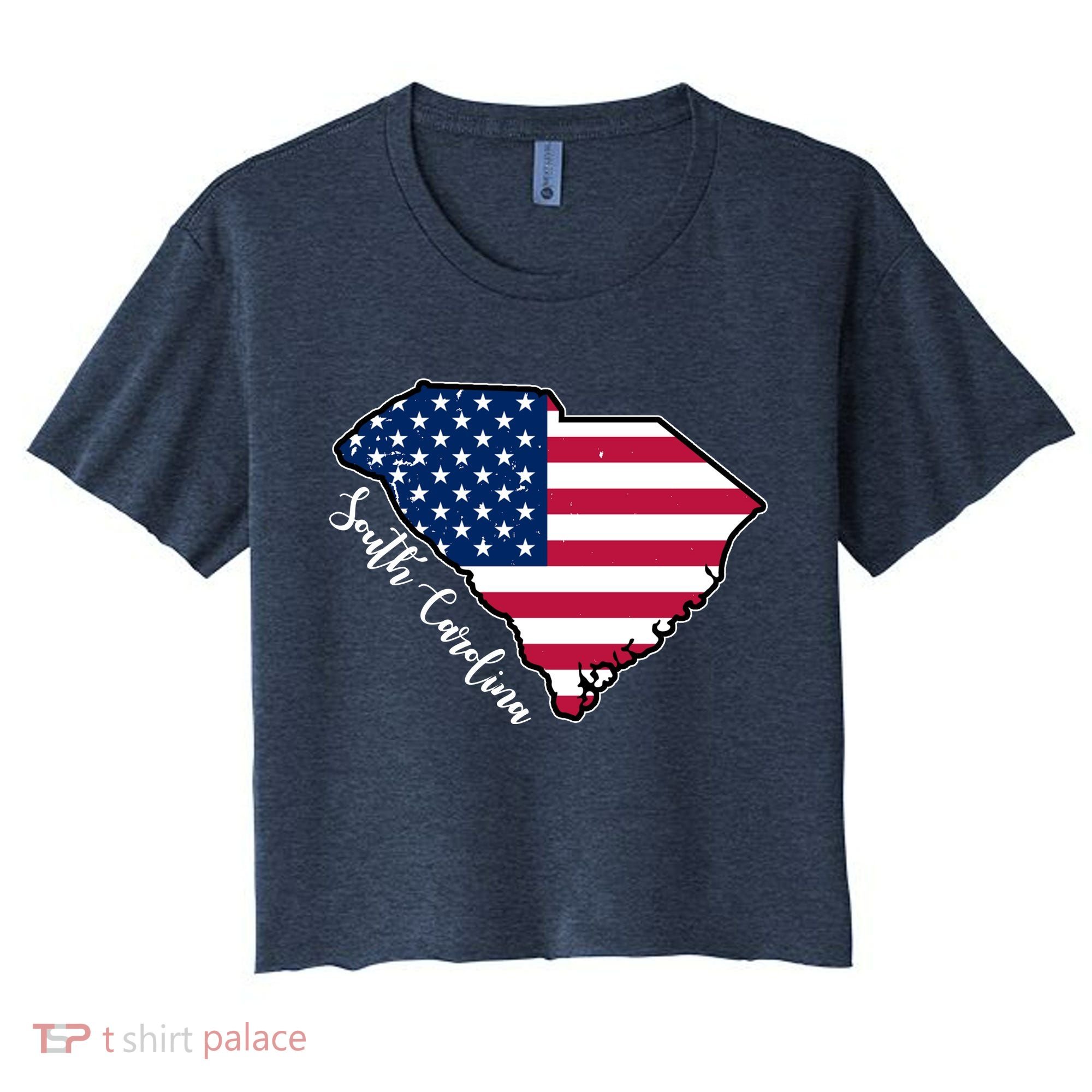 South Carolina United States Map T Shirt Women's Crop Top Tee