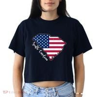 South Carolina United States Map T Shirt Women's Crop Top Tee thumb 2