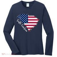 South Carolina United States Map T Shirt Women's Long Sleeve Shirt thumb 0