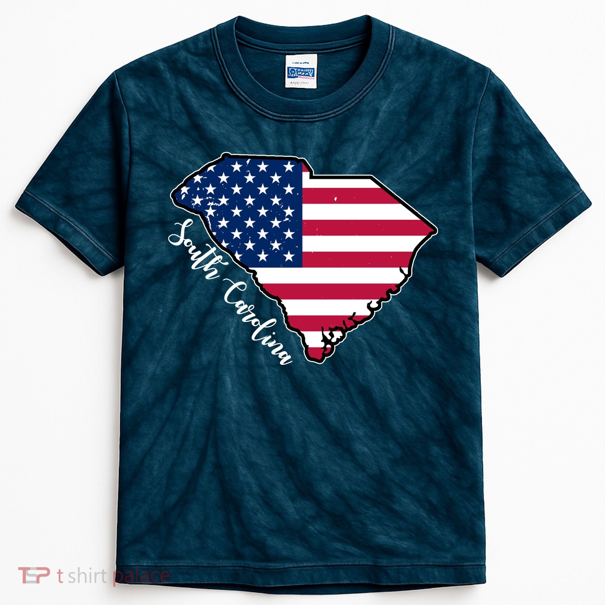 South Carolina United States Map T Shirt Kids Tie-Dye T-Shirt