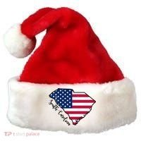 South Carolina United States Map T Shirt Santa Hat thumb 0