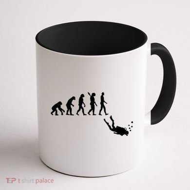 Scuba Diver Evolution Coffee Mug back