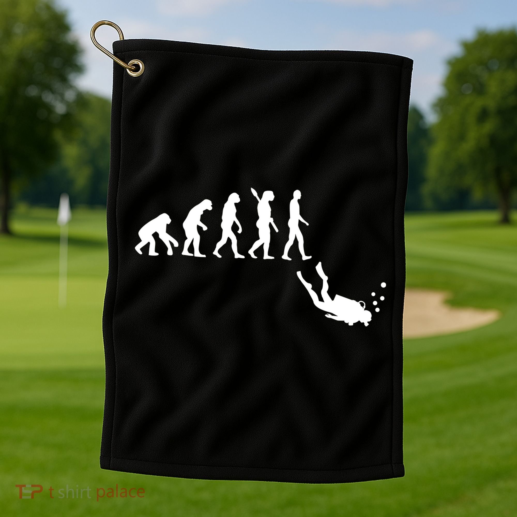 Scuba Diver Evolution Golf Towel
