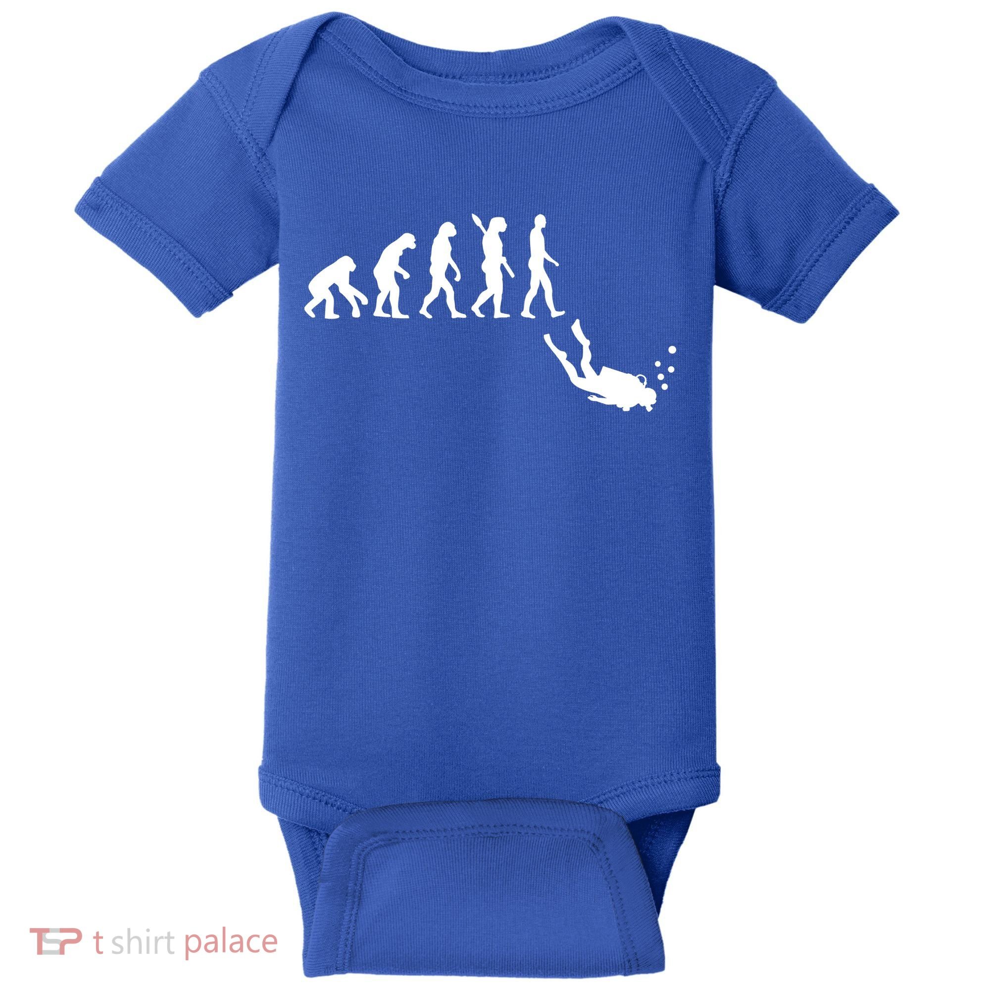 Scuba Diver Evolution Baby Bodysuit