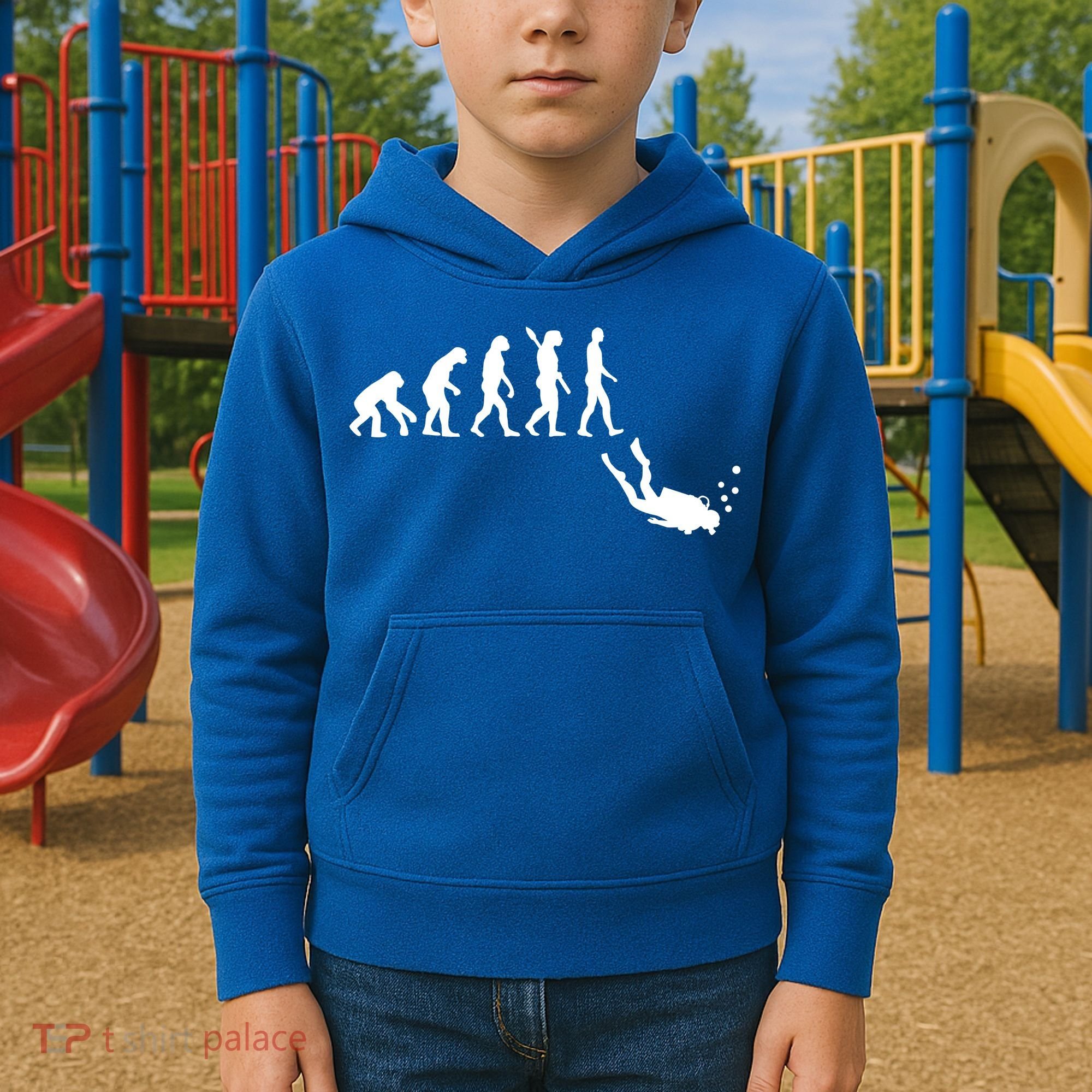 Scuba Diver Evolution Kids Hoodie