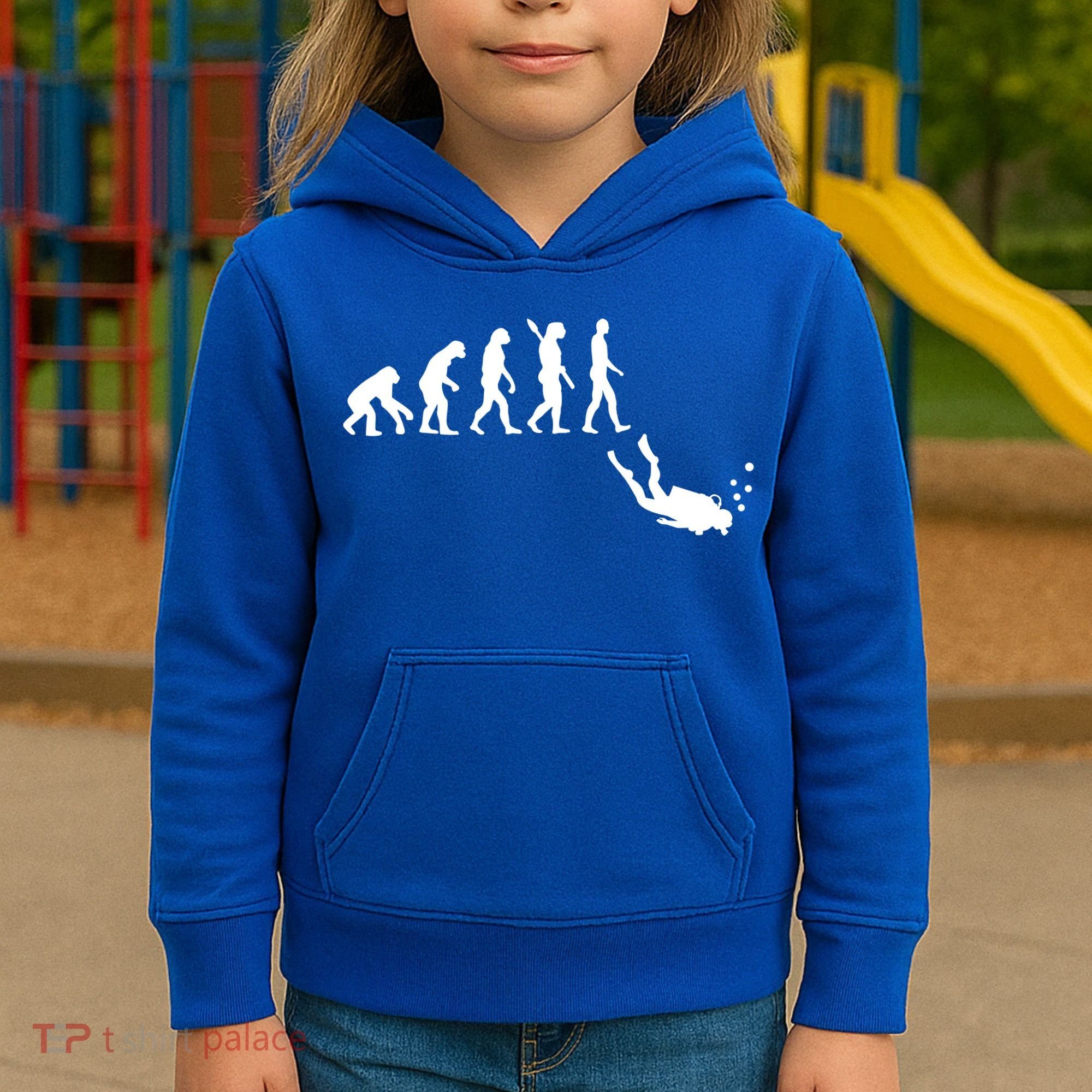 Scuba Diver Evolution Kids Hoodie