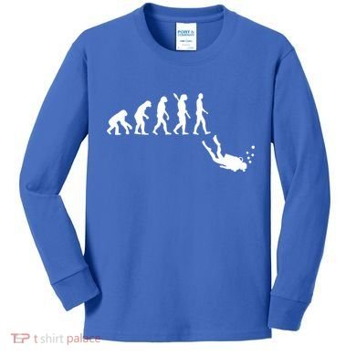 Scuba Diver Evolution Kids Long Sleeve Shirt