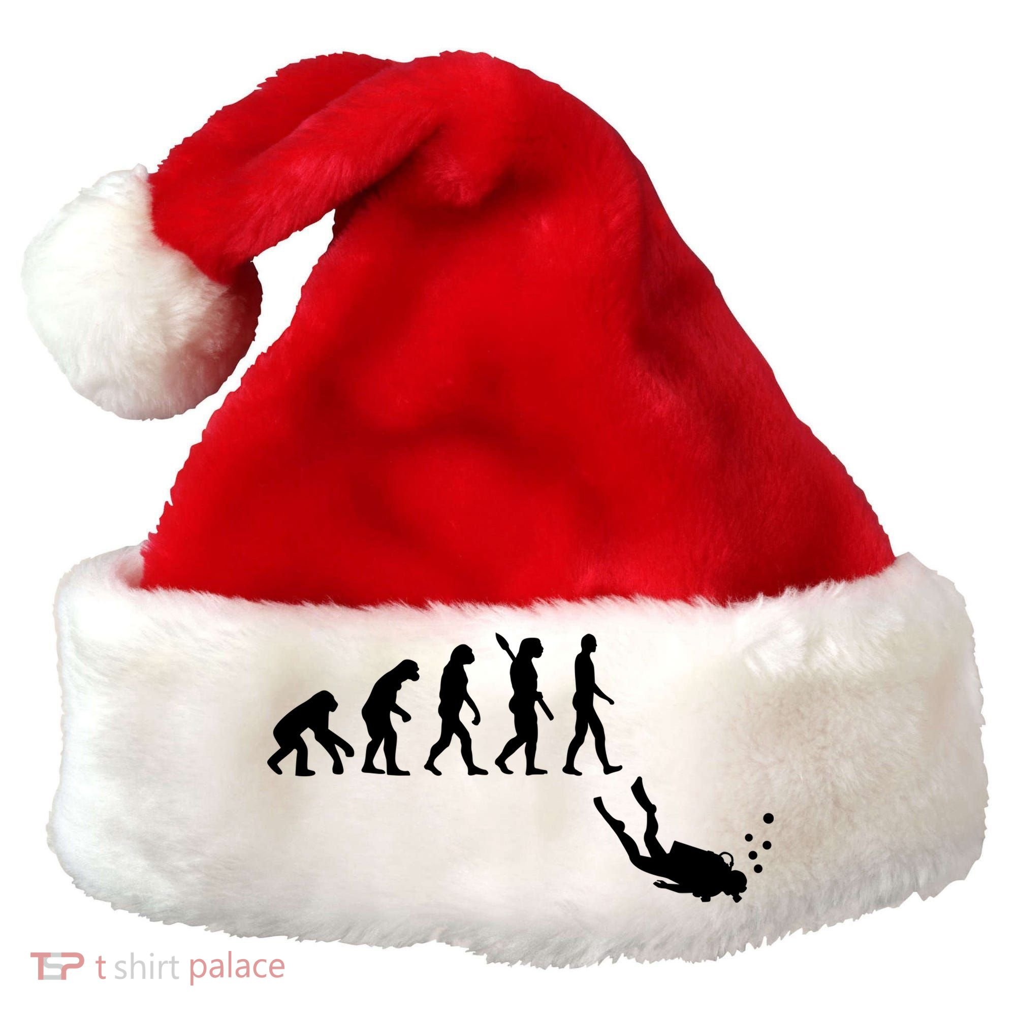 Scuba Diver Evolution Santa Hat