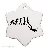 Scuba Diver Evolution Ceramic Ornament thumb 0