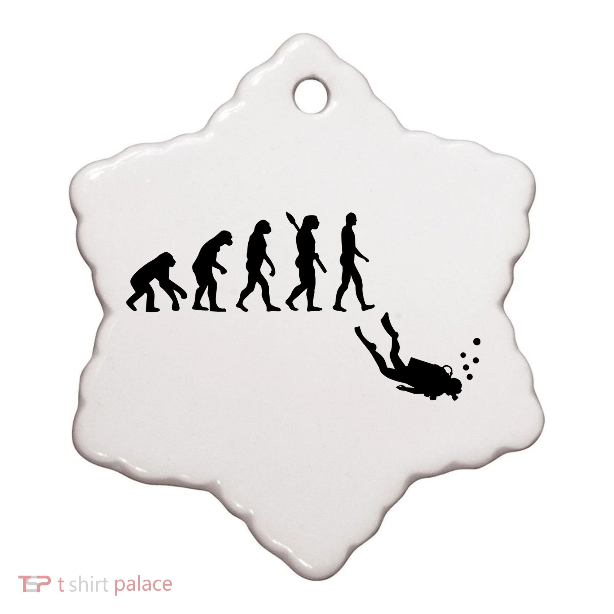 Scuba Diver Evolution Ceramic Ornament