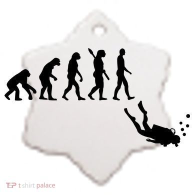 Scuba Diver Evolution Ceramic Ornament