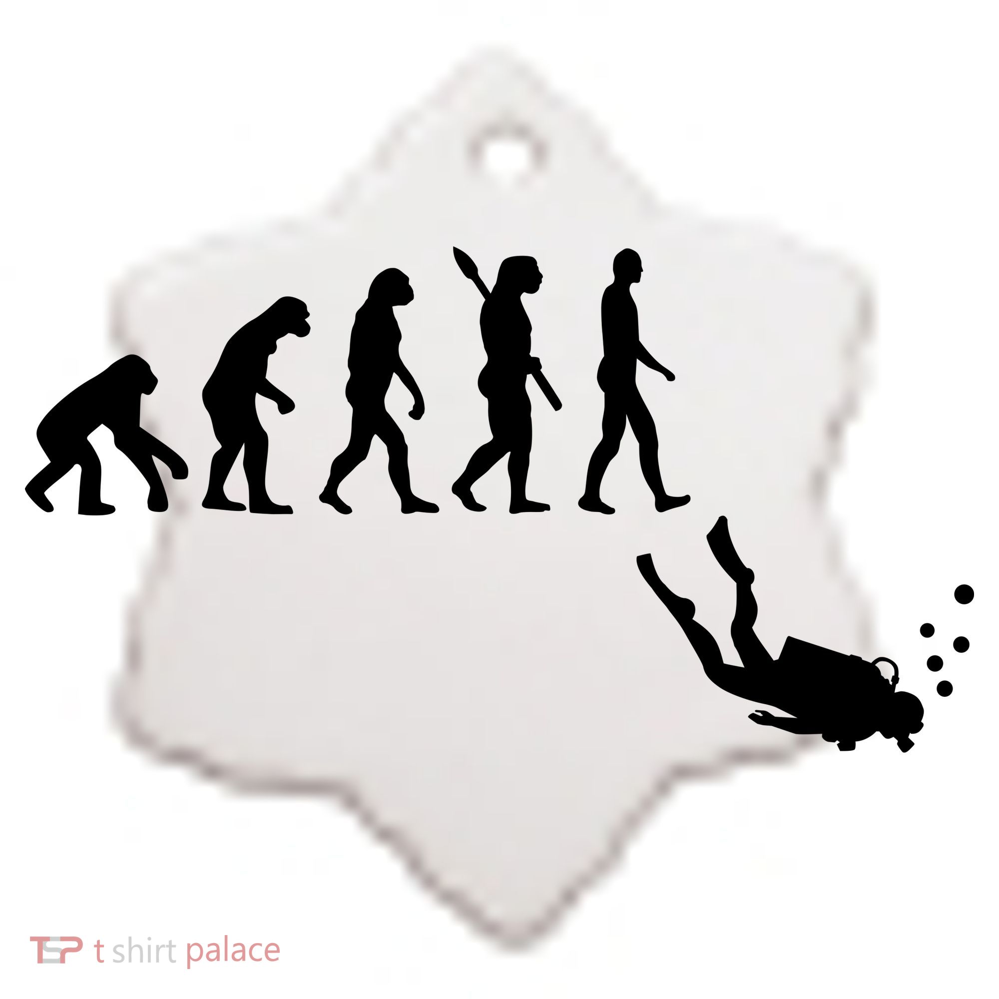 Scuba Diver Evolution Ceramic Ornament