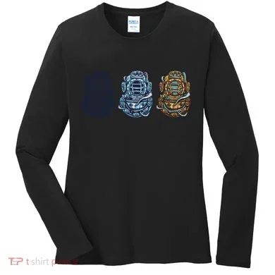 Scuba Diver Vintage Women's Long Sleeve Shirt
