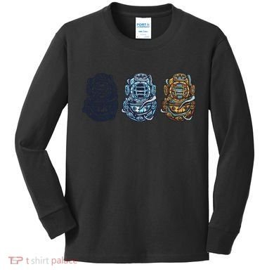 Scuba Diver Vintage Kids Long Sleeve Shirt