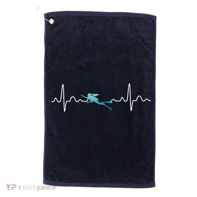 Scuba Diving Heartbeat Pulse Golf Towel