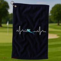 Scuba Diving Heartbeat Pulse Golf Towel thumb 1