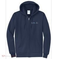 Scuba Diving Heartbeat Pulse Full Zip Hoodie thumb 0