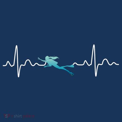 Scuba Diving Heartbeat Pulse Full Zip Hoodie