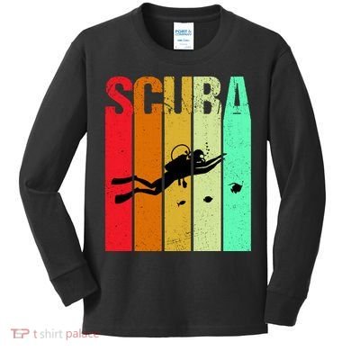 Scuba Retro Kids Long Sleeve Shirt