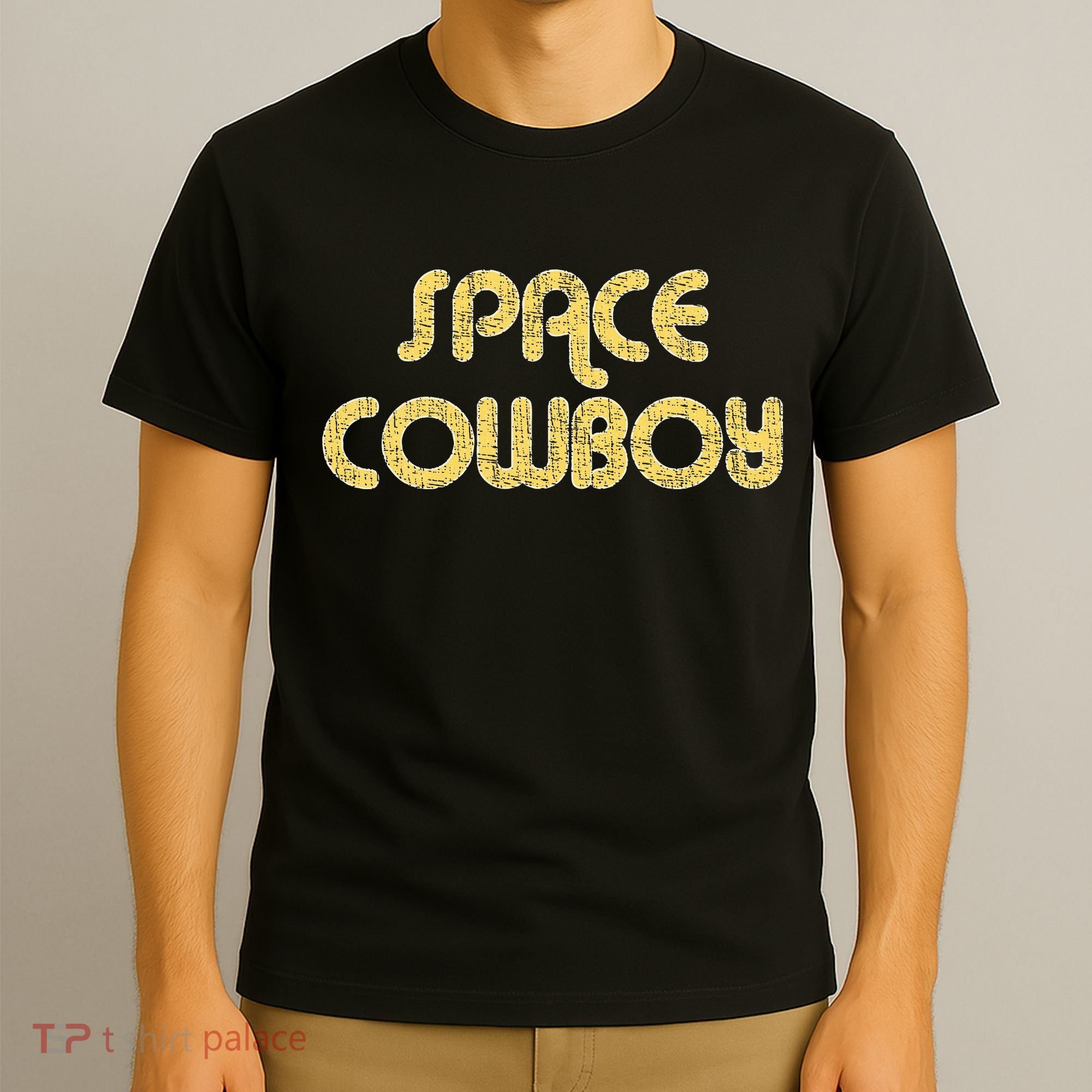 Space Cowboy Vintage Large Print Retro Distressed T-Shirt