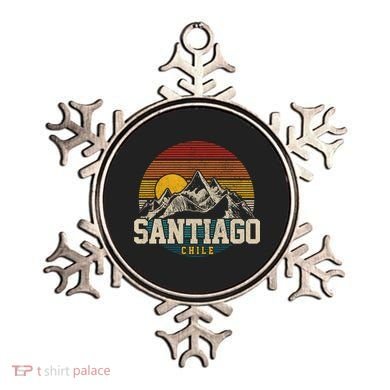 Santiago Chile Vintage Mountains Retro Souvenir Gift Ornament