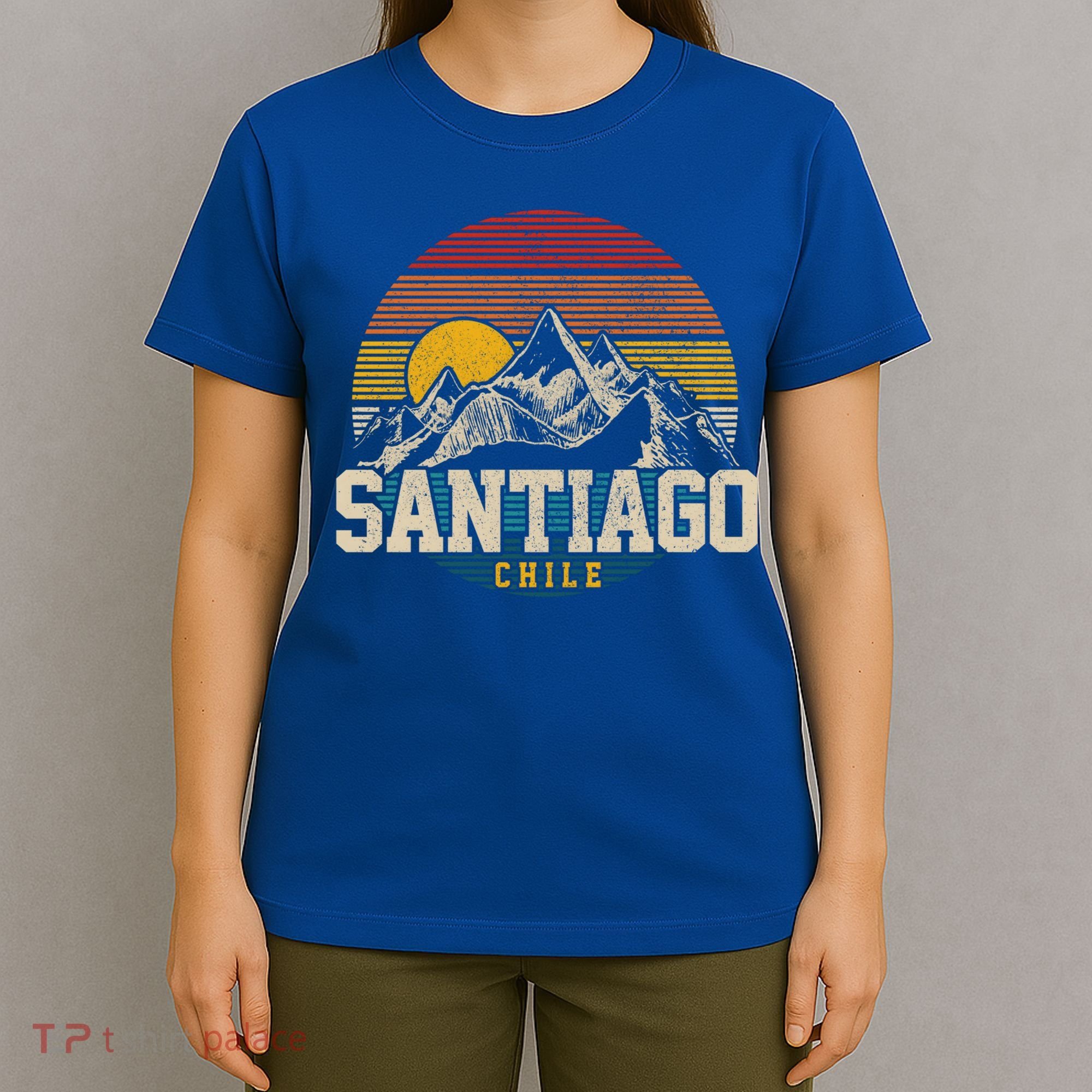 Santiago Chile Vintage Mountains Retro Souvenir Gift T-Shirt