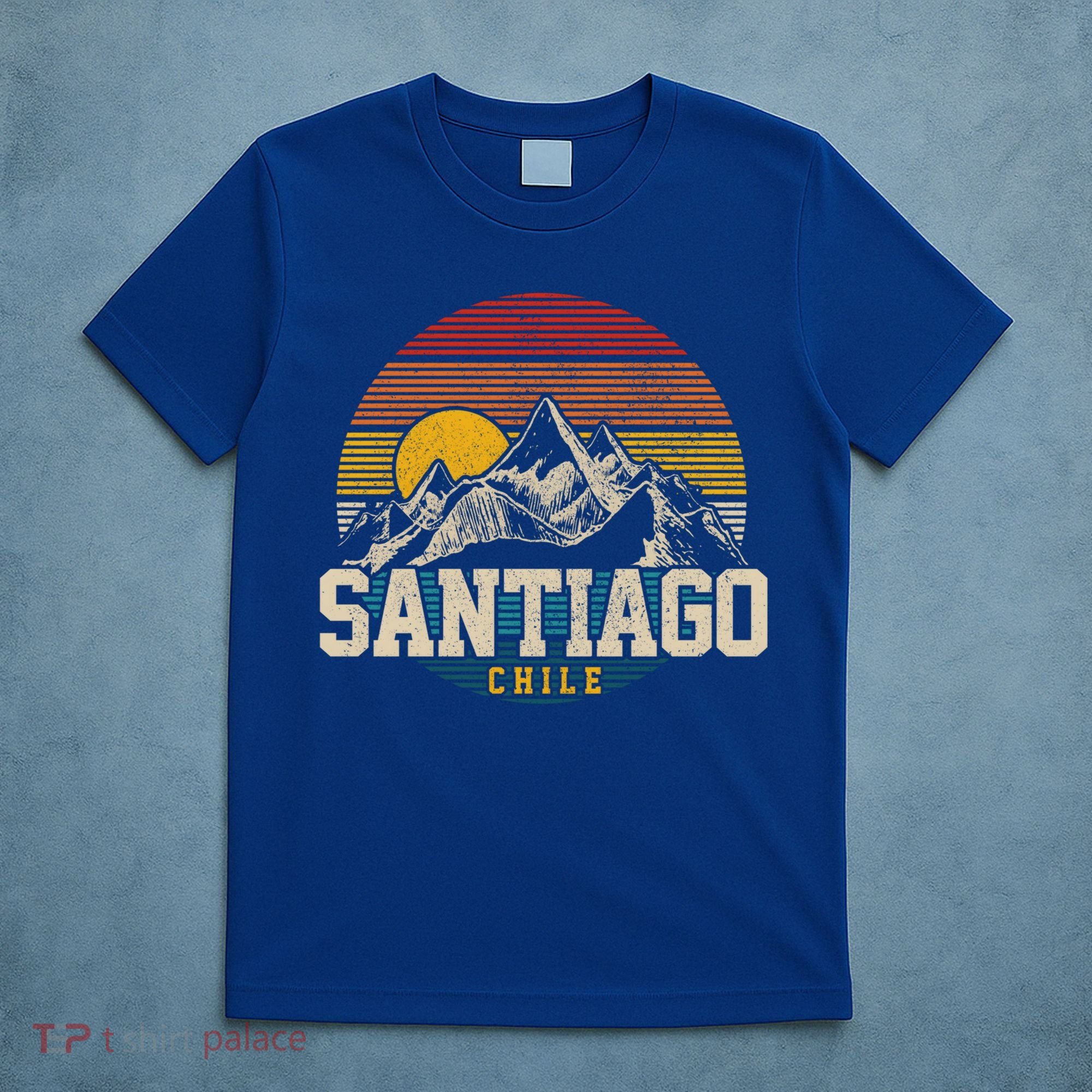 Santiago Chile Vintage Mountains Retro Souvenir Gift T-Shirt