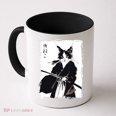 Samurai Cat Vintage Ukiyo E Cool Warrior Cat Japanese Art Coffee Mug