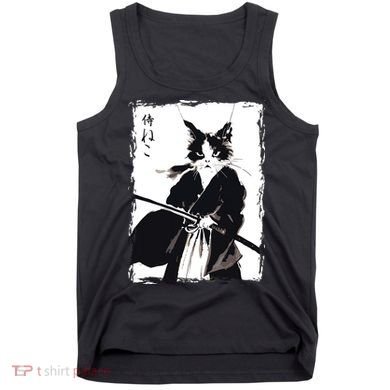 Samurai Cat Vintage Ukiyo E Cool Warrior Cat Japanese Art Tank Top