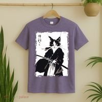 Samurai Cat Vintage Ukiyo E Cool Warrior Cat Japanese Art T-Shirt thumb 2