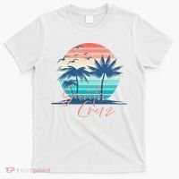 Santa Cruz Vintage Summer Vibes Beach Sunset Retro Palm Tree T-Shirt thumb 0