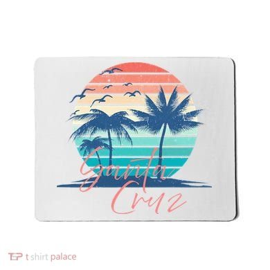 Santa Cruz Vintage Summer Vibes Beach Sunset Retro Palm Tree Mousepad