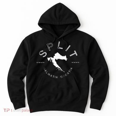 Split Croatia Vintage Distressed Graphic Hoodie