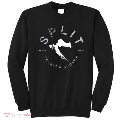 Split Croatia Vintage Distressed Graphic Sweatshirt