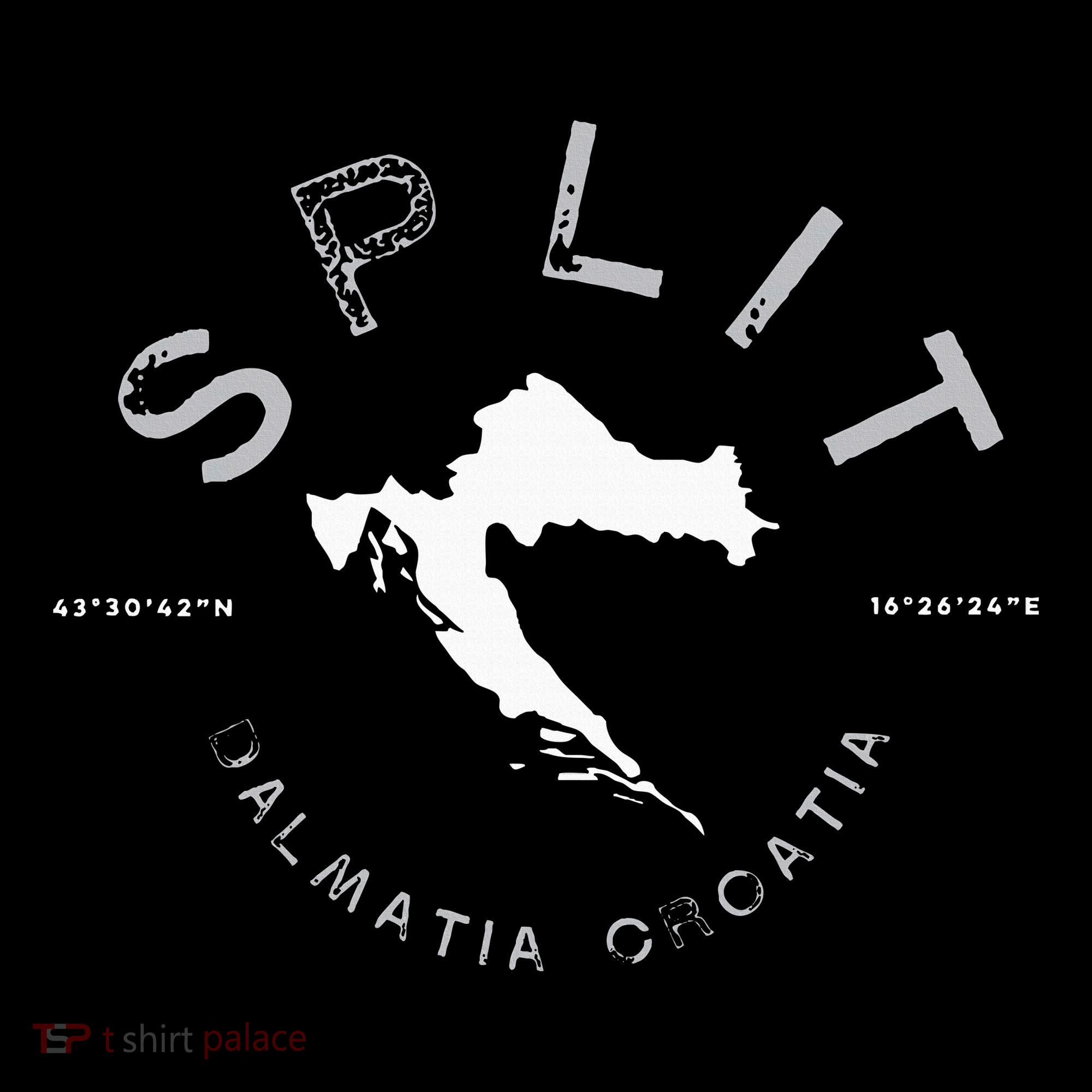 Split Croatia Vintage Distressed Graphic T-Shirt