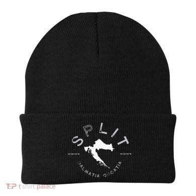 Split Croatia Vintage Distressed Graphic Beanie
