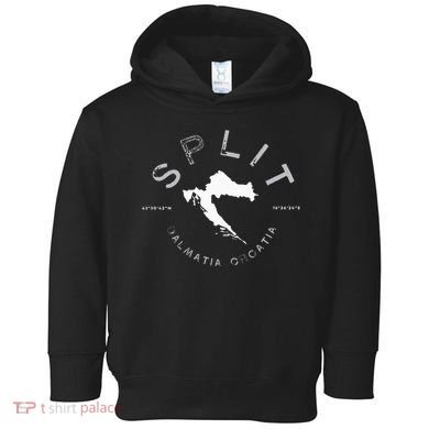 Split Croatia Vintage Distressed Graphic Toddler Hoodie