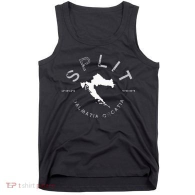 Split Croatia Vintage Distressed Graphic Tank Top
