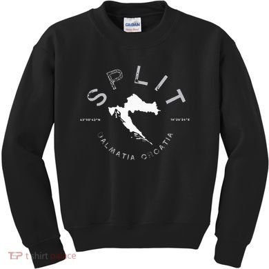 Split Croatia Vintage Distressed Graphic Kids Sweatshirt