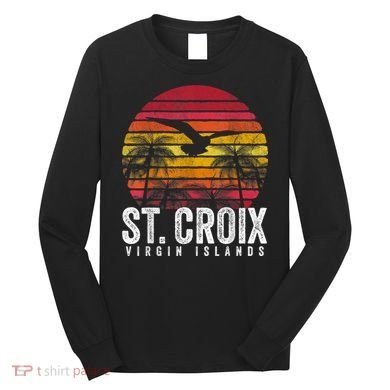 St. Croix Vintage Retro Sunset Beach Island Gift Long Sleeve Shirt