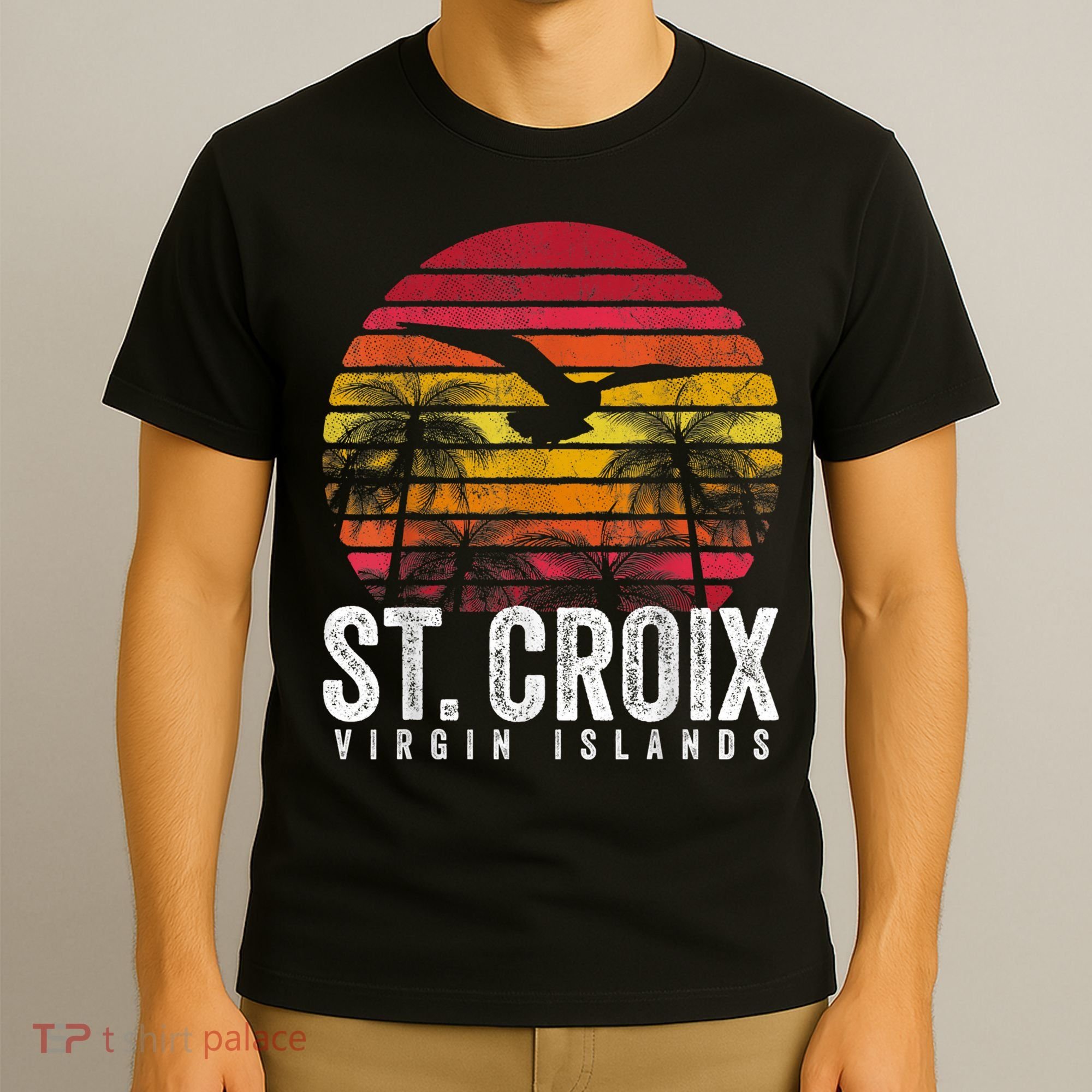 St. Croix Vintage Retro Sunset Beach Island Gift T-Shirt