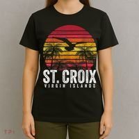 St. Croix Vintage Retro Sunset Beach Island Gift T-Shirt thumb 4