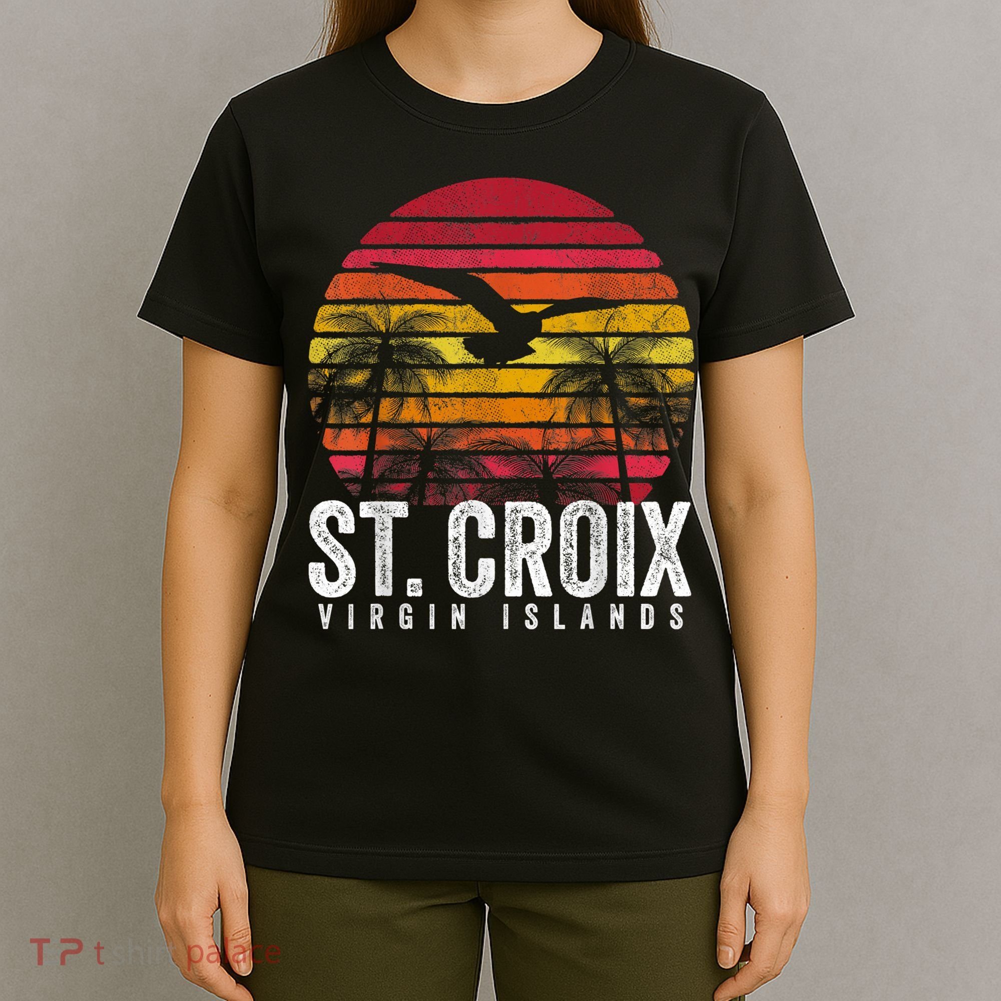 St. Croix Vintage Retro Sunset Beach Island Gift T-Shirt