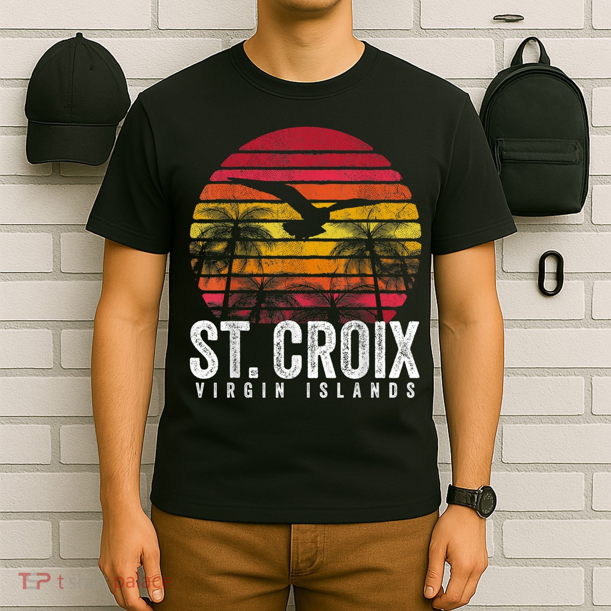 St. Croix Vintage Retro Sunset Beach Island Gift T-Shirt