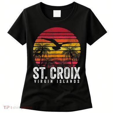 St. Croix Vintage Retro Sunset Beach Island Gift Women's T-Shirt