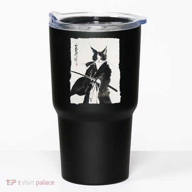 Samurai Cat Vintage Ukiyo-e Warrior Art Graphic Cat Art Tumbler