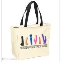 Sending Christmas Vibe Sending You Happy Vibe Xmas Vibrator  Tote Bag thumb 2