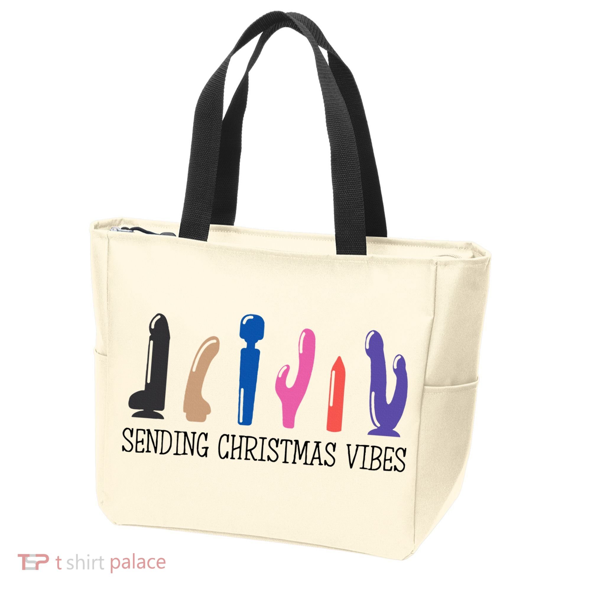 Sending Christmas Vibe Sending You Happy Vibe Xmas Vibrator  Tote Bag